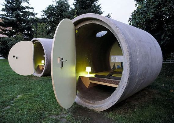 Hotel en tubos de drenaje