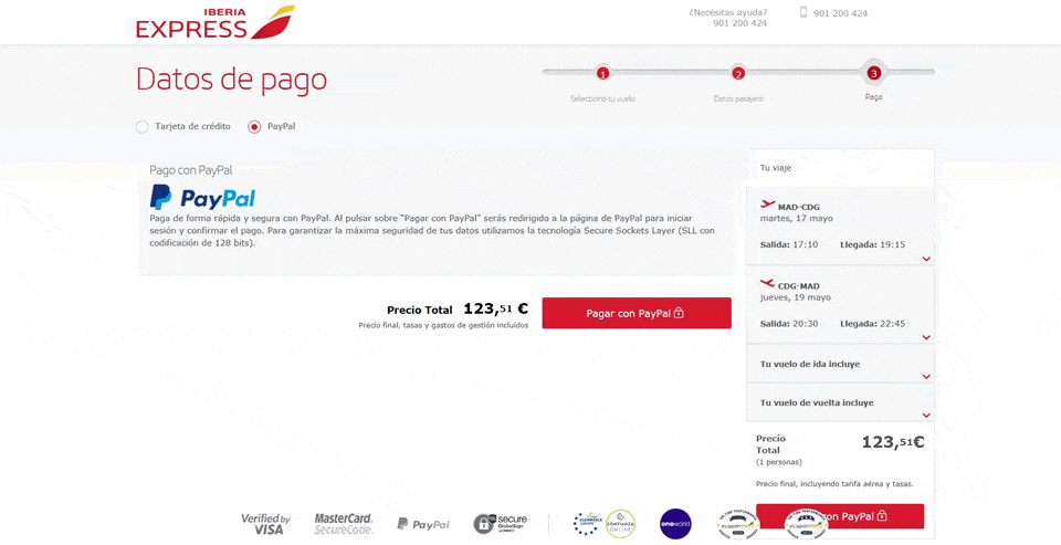 Iberia Express y PayPal