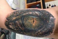 Tatuaje del ojo de un cocodrilo