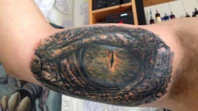 Tatuaje del ojo de un cocodrilo
