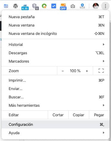 Configuración Google Chrome