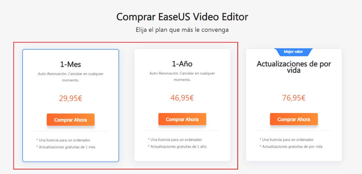 Comprar EaseUS Video Editor