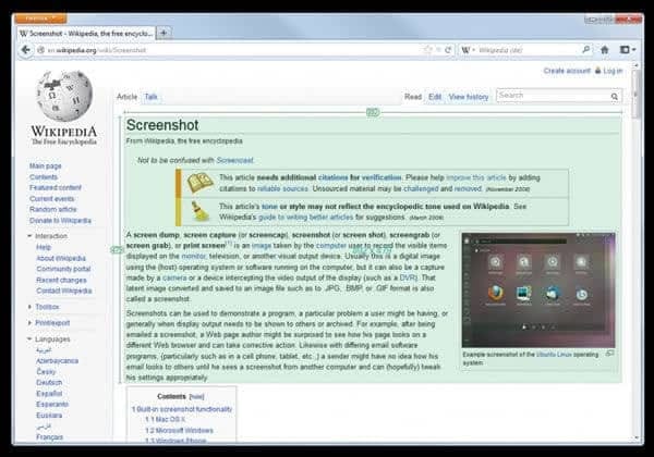 Screenshot - Wikipedia