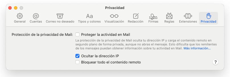 No proteger la actividad en Mail