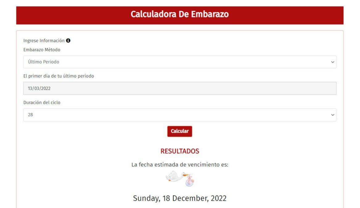 Calculadora de embarazo