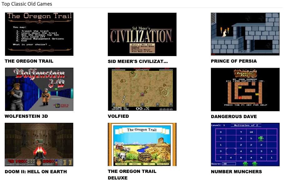 Top Classic Old Games