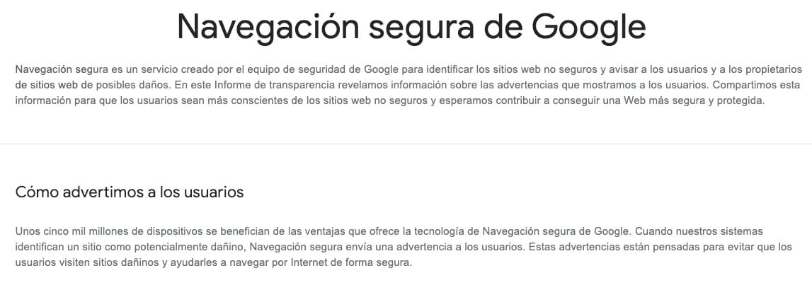 Navegación segura de Google