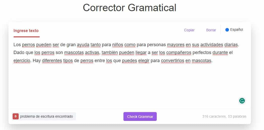 Corrector Granatical