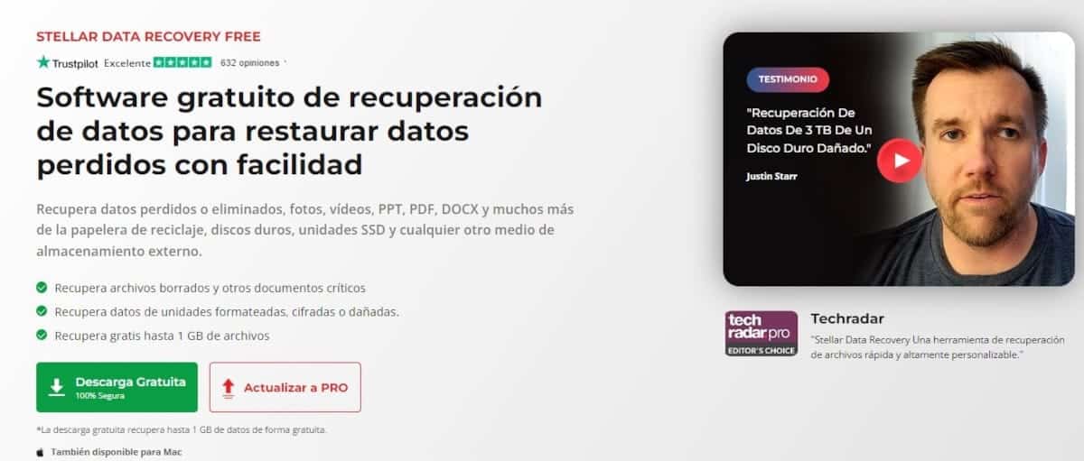 Recuperar datos con Stellar Data Recovery Free