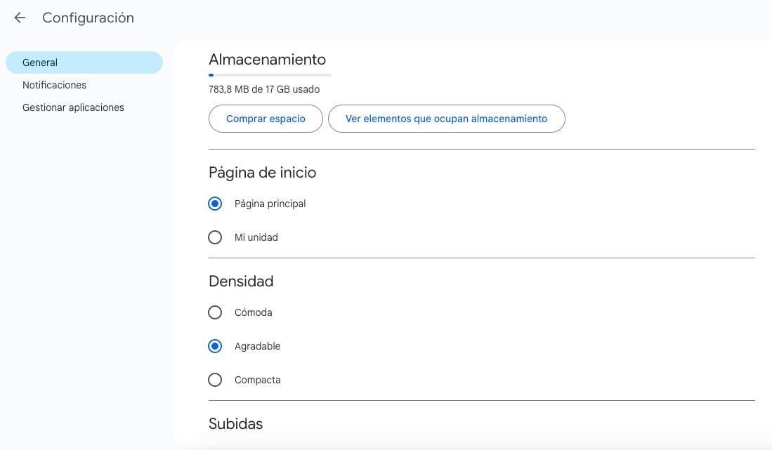 Configuración Google Drive