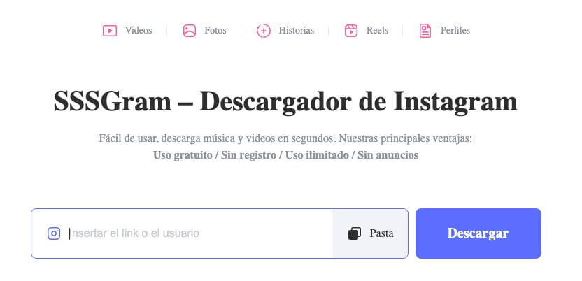 Descargar de Instagram