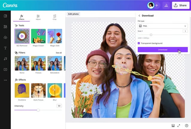 Quitar fondo con Canva