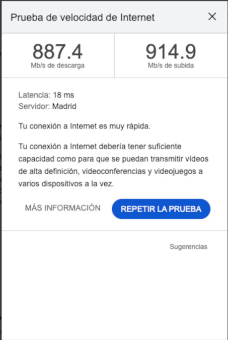 Prueba de velocidad de Internet